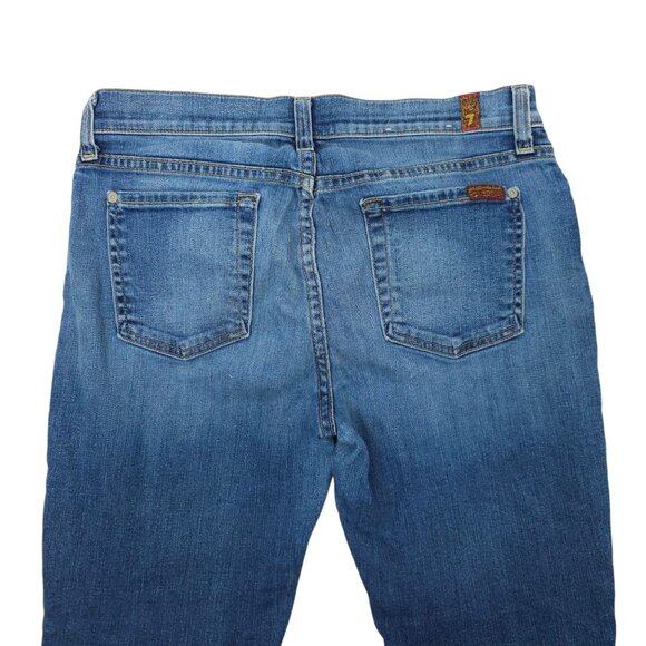 7 For All Mankind The Ankle Skinny Stretch Denim Womens 29 Raw Hem Jeans SFAMK - Picture 10 of 14